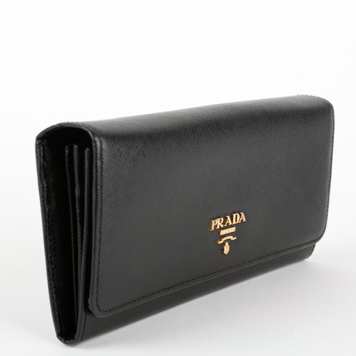 Continental Long Wallet, Black Saffiano