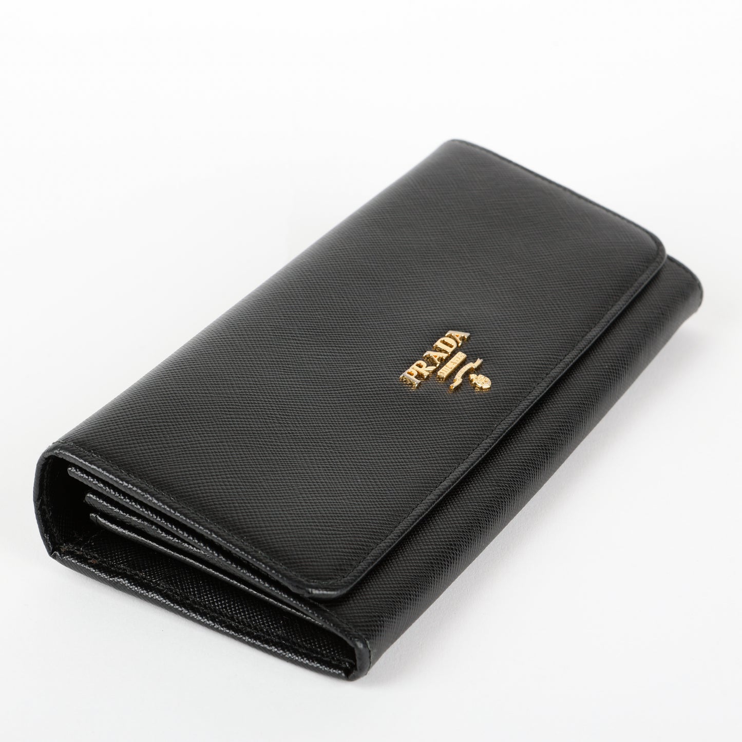 Continental Long Wallet, Black Saffiano