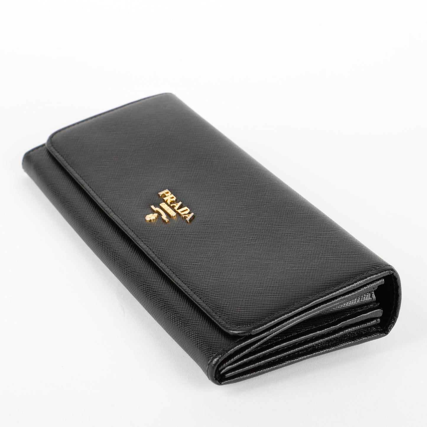 Continental Long Wallet, Black Saffiano