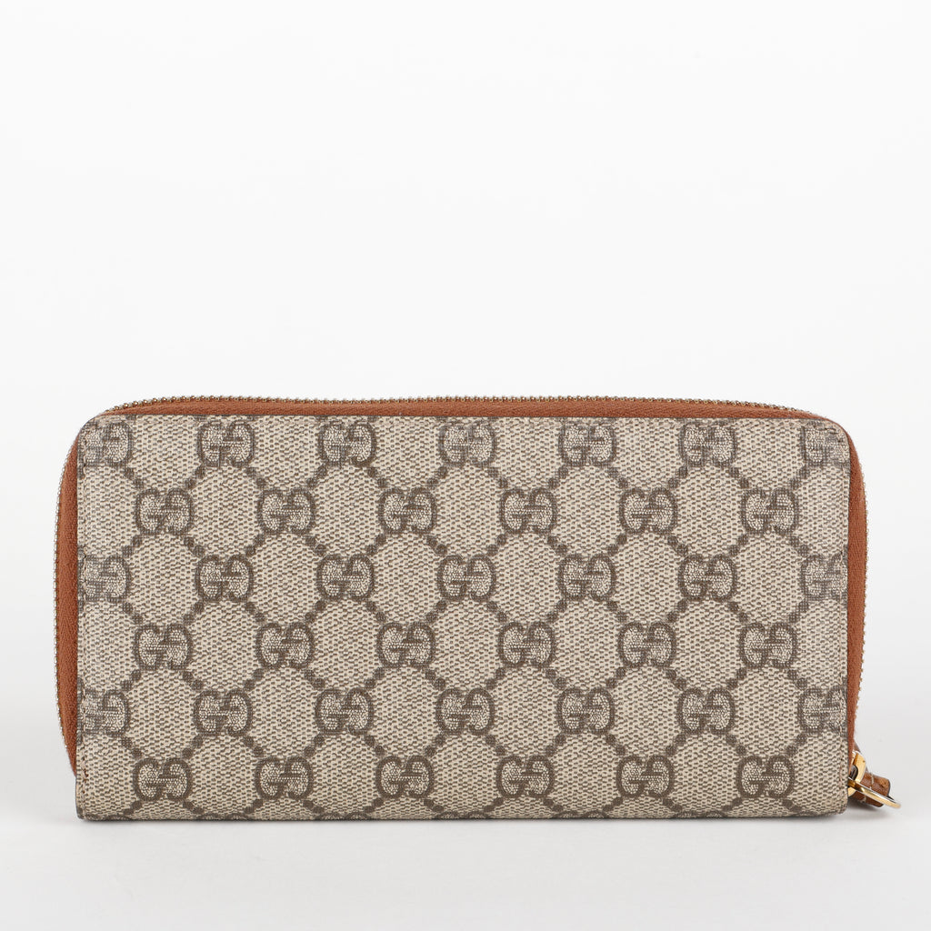 Embroidered Butterfly Supreme Zip Around Long Wallet, Canvas