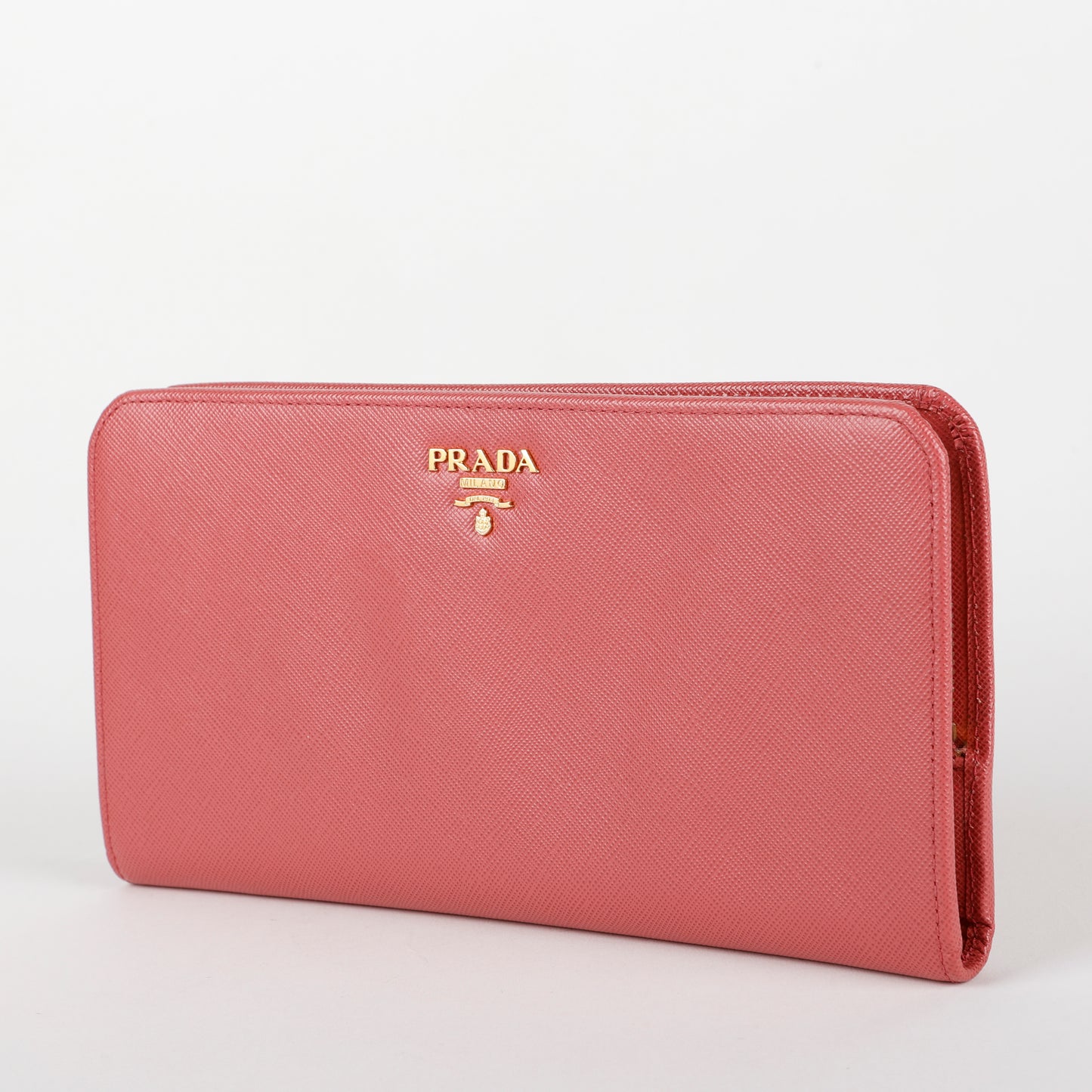 Large Zip Around Wallet, Fuchsia Saffiano