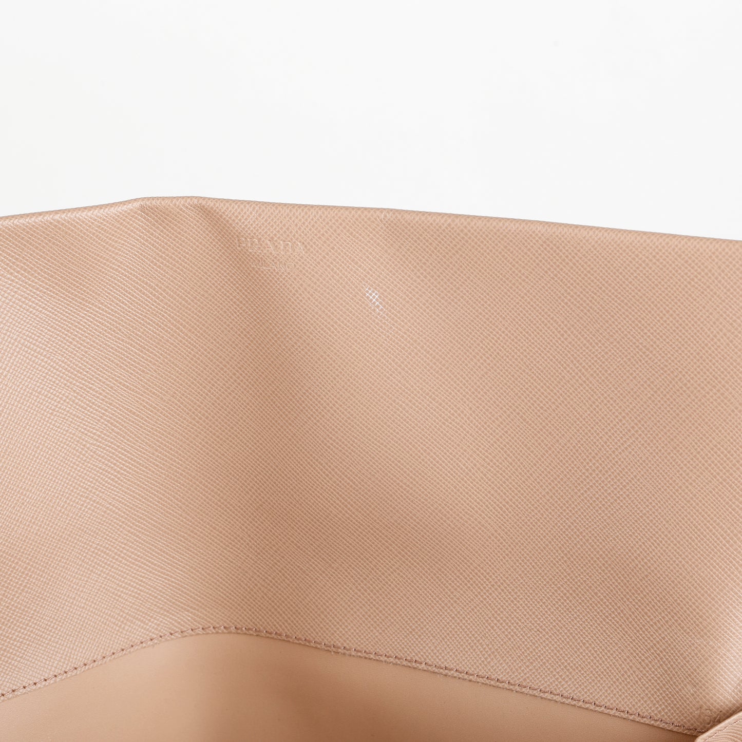 Long Travel Fold Wallet, Beige Saffiano