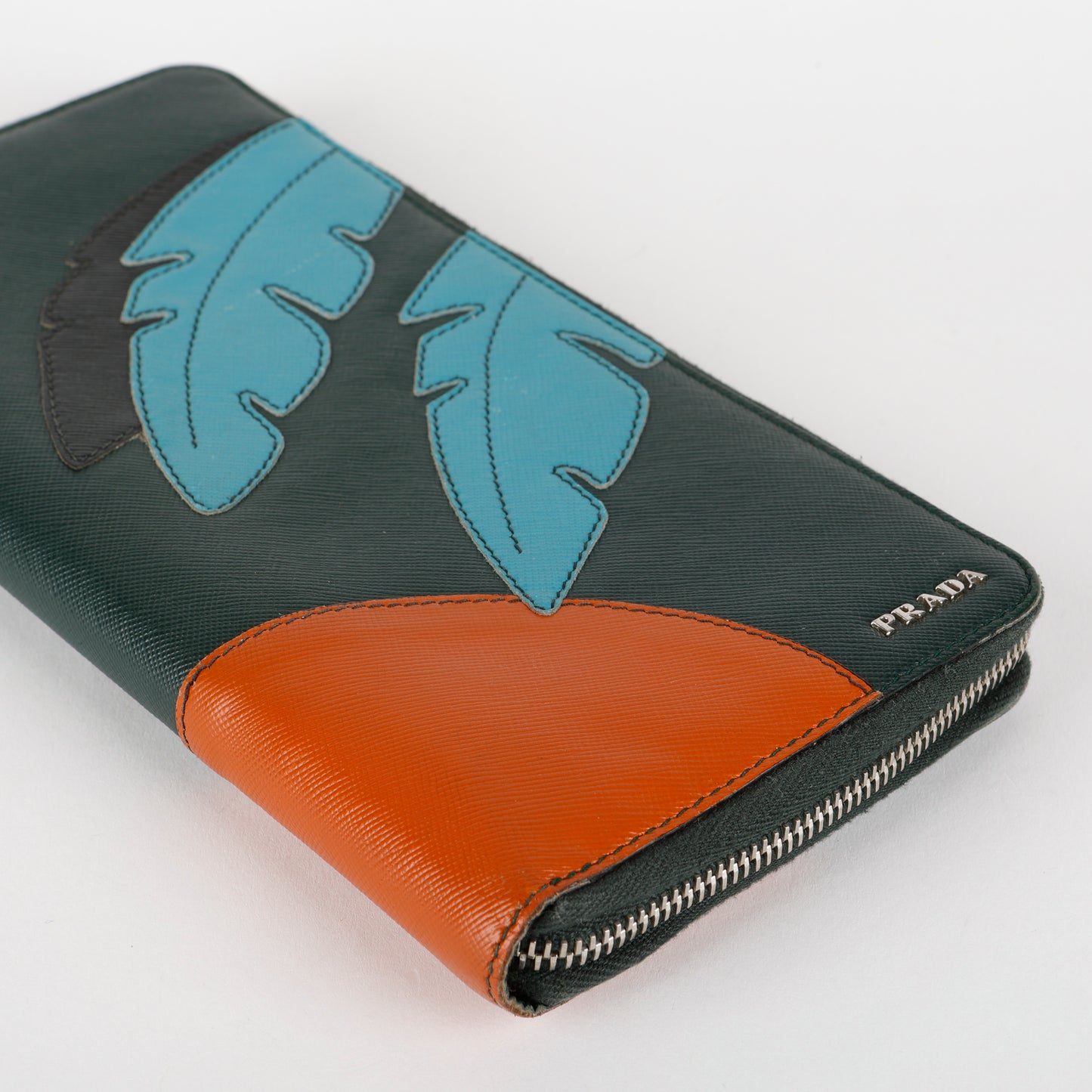 Large Tropical Travel Zipped Wallet, Forest Green
