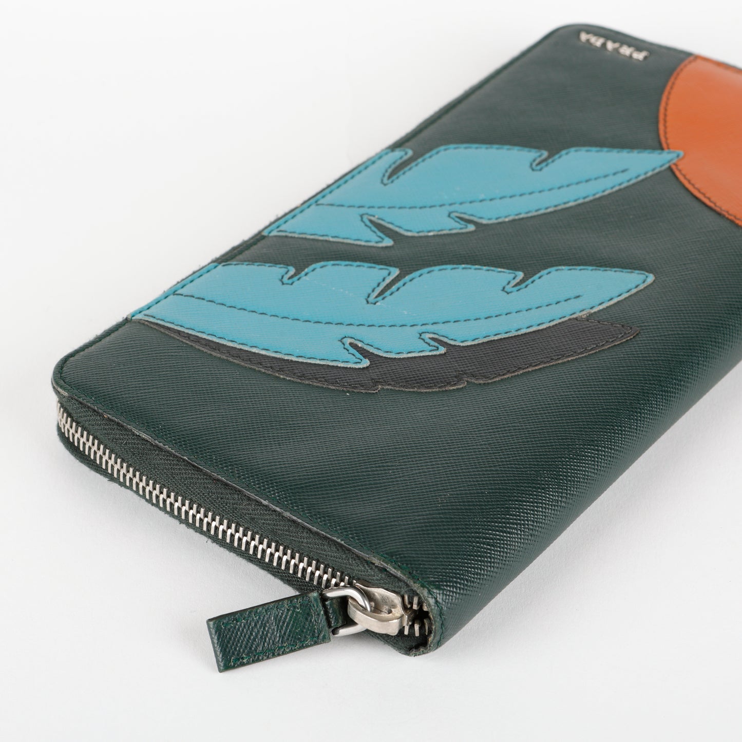 Large Tropical Travel Zipped Wallet, Forest Green