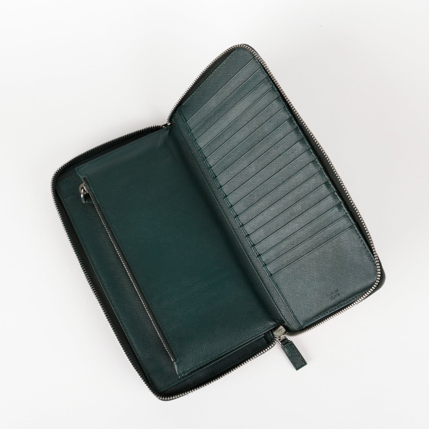 Large Tropical Travel Zipped Wallet, Forest Green