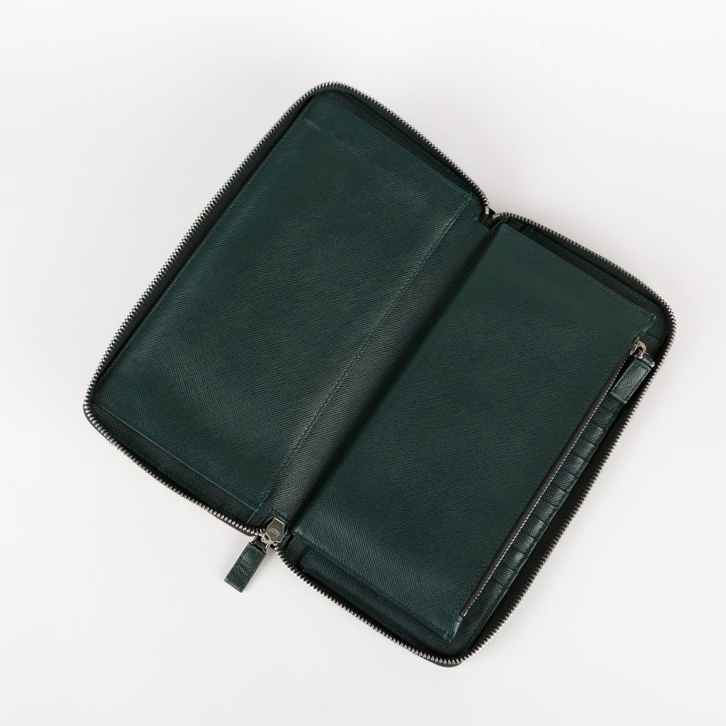 Large Tropical Travel Zipped Wallet, Forest Green