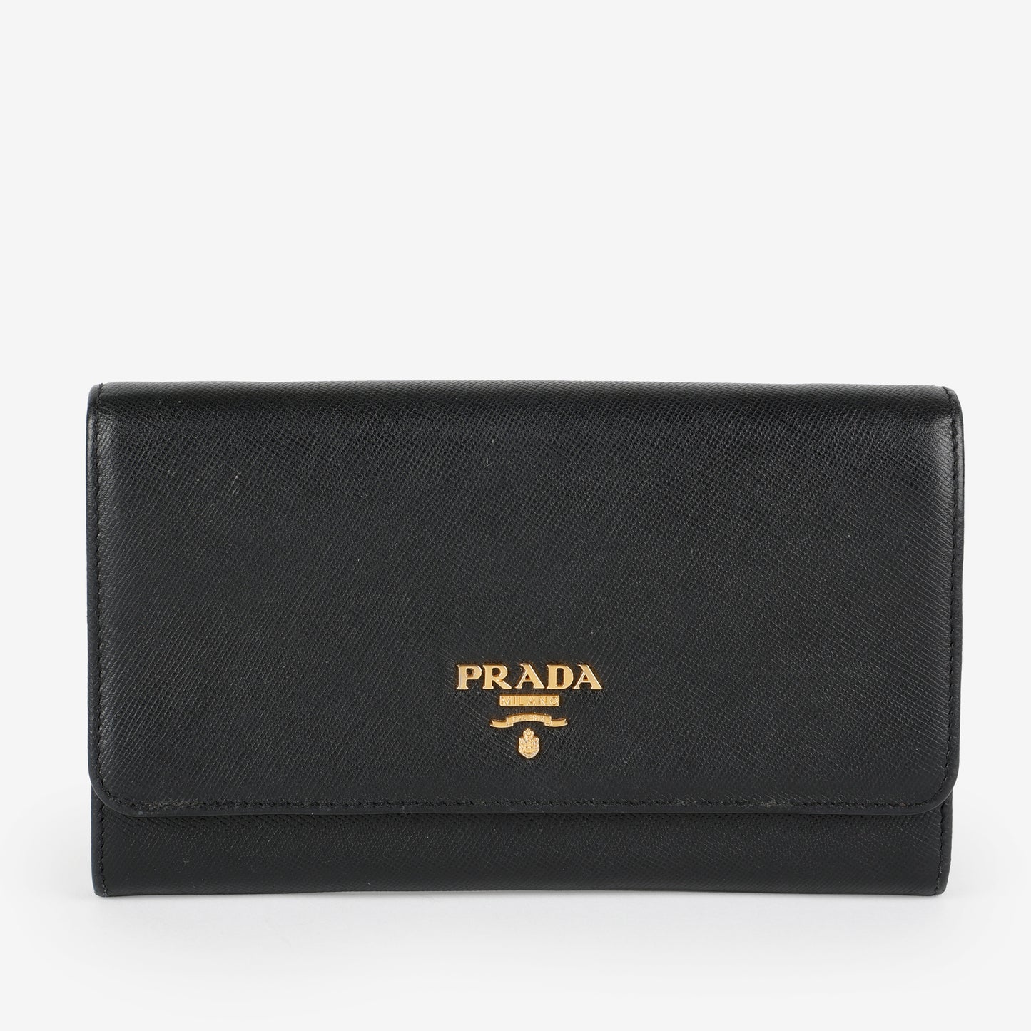 Continental Wallet, Black Saffiano