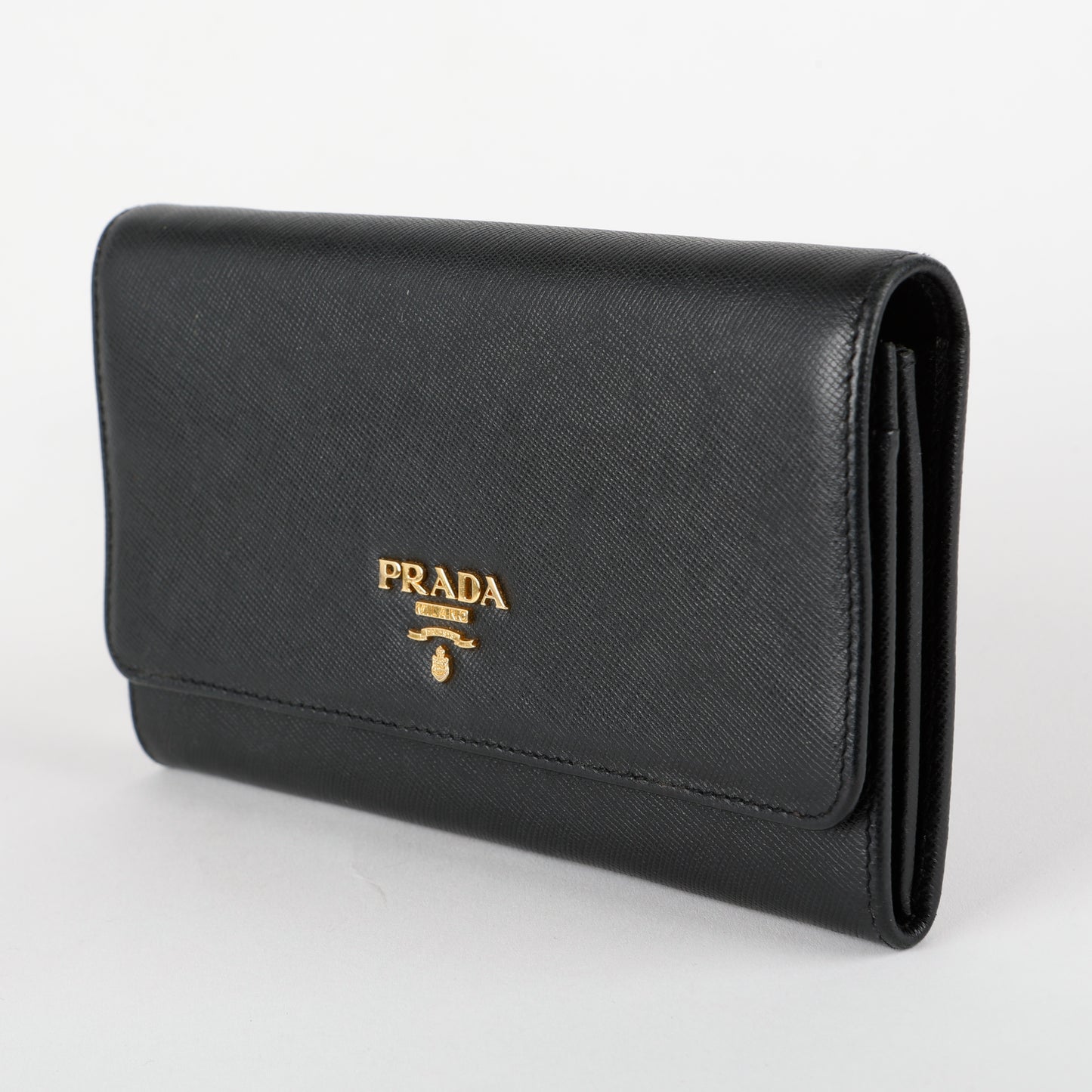 Continental Wallet, Black Saffiano