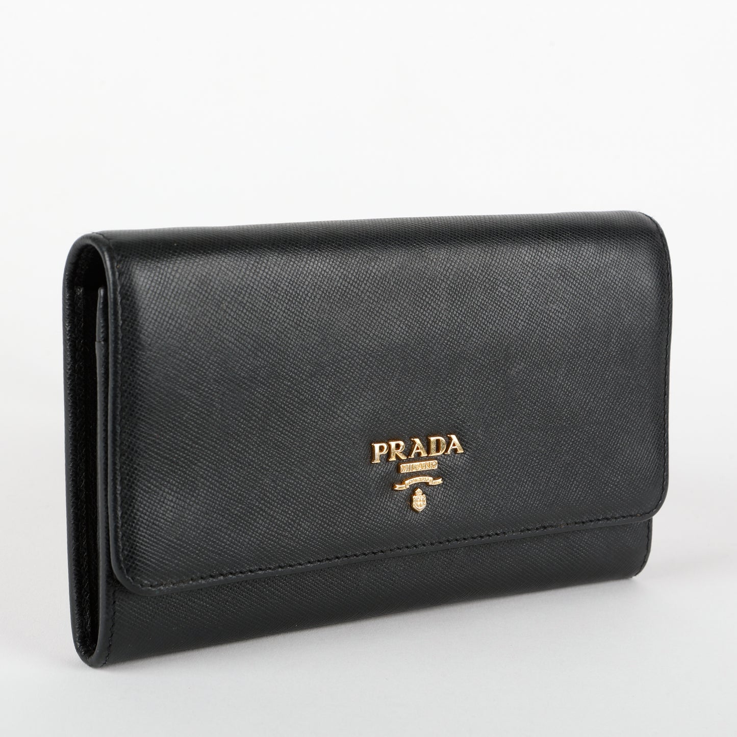 Continental Wallet, Black Saffiano