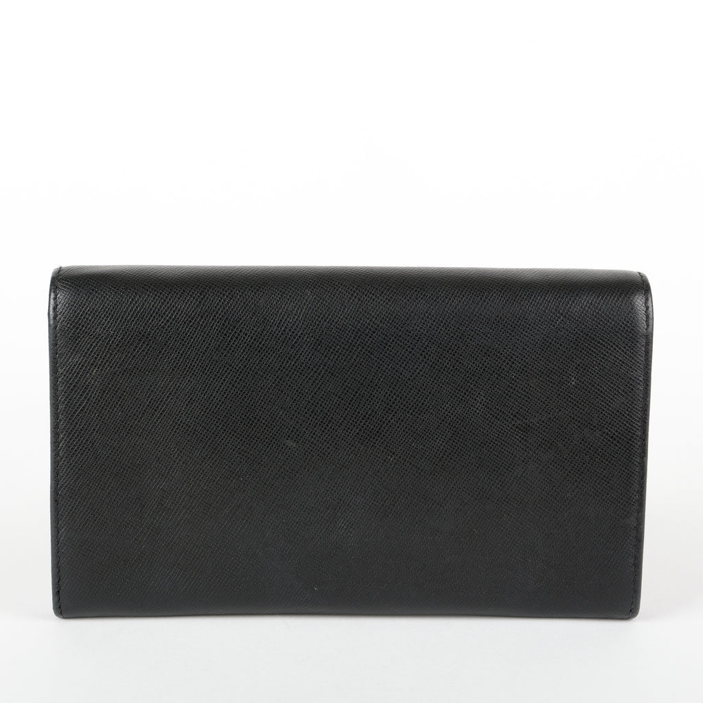 Continental Wallet, Black Saffiano