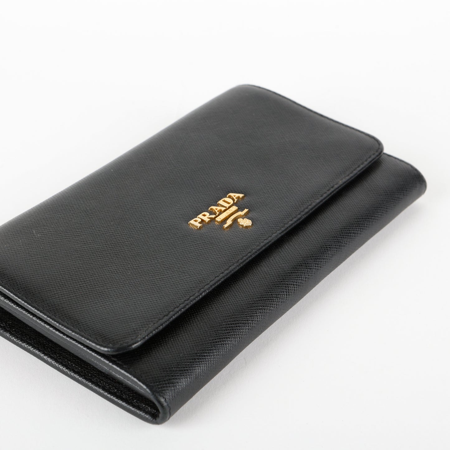 Continental Wallet, Black Saffiano
