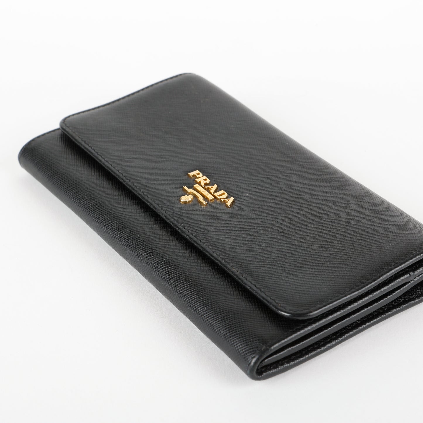 Continental Wallet, Black Saffiano
