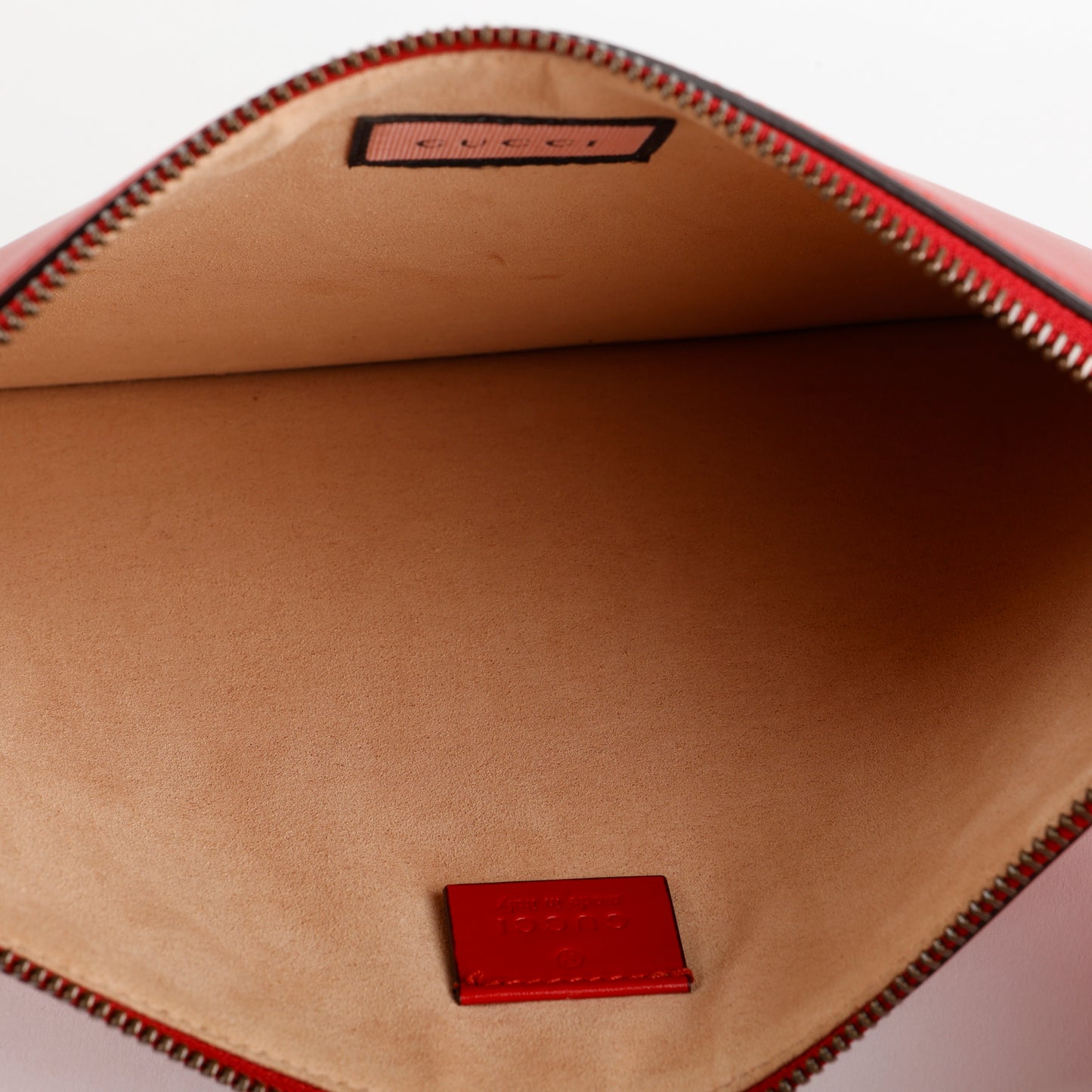 Ghost Diamond Zip Clutch, Red