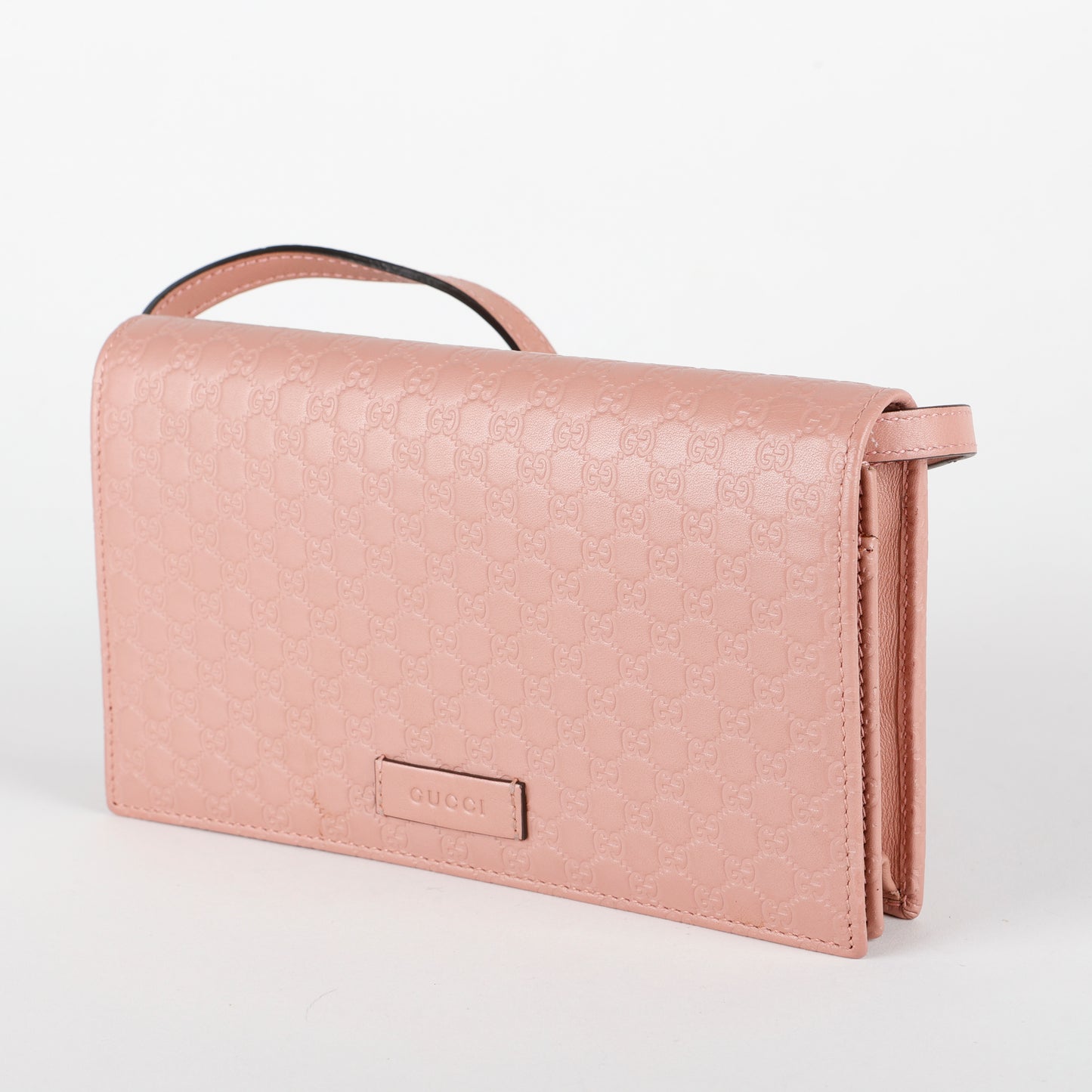 Microguccissima Wallet on Strap, Pink