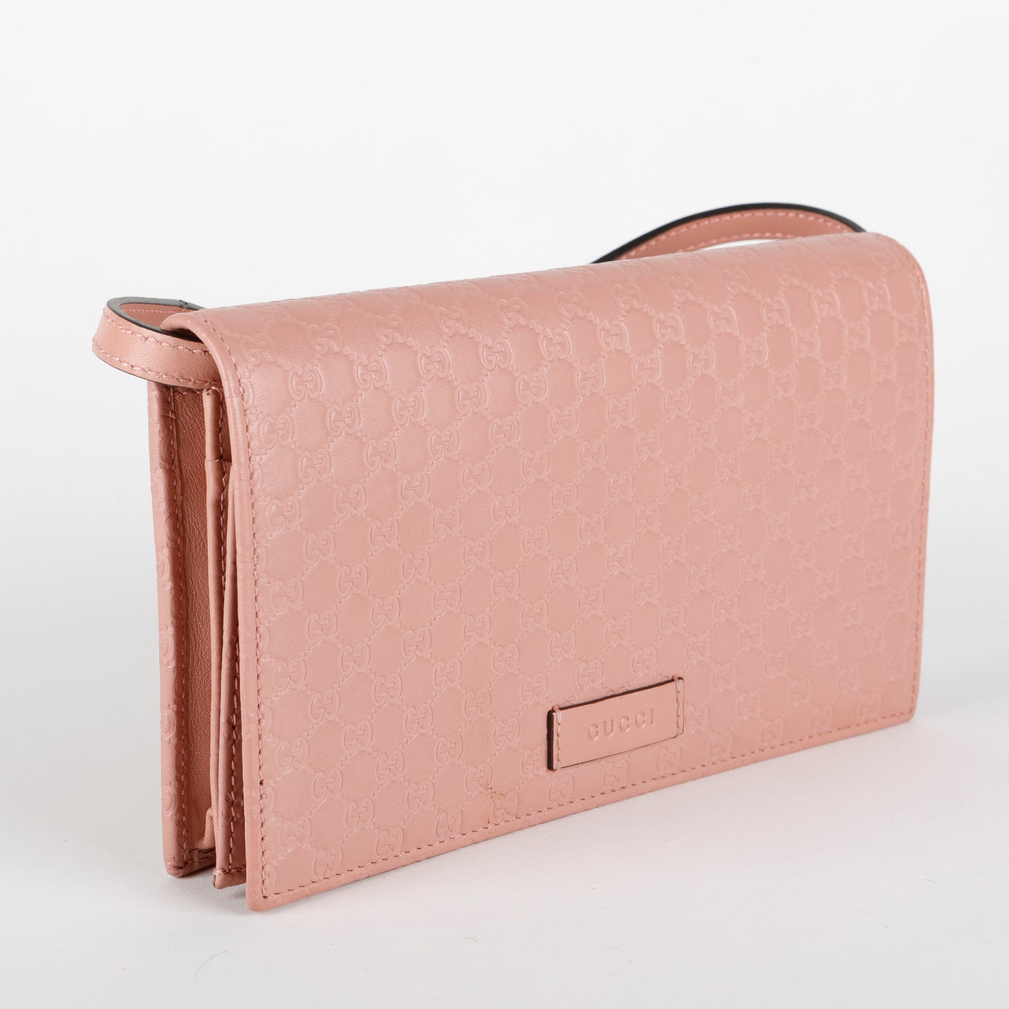 Microguccissima Wallet on Strap, Pink