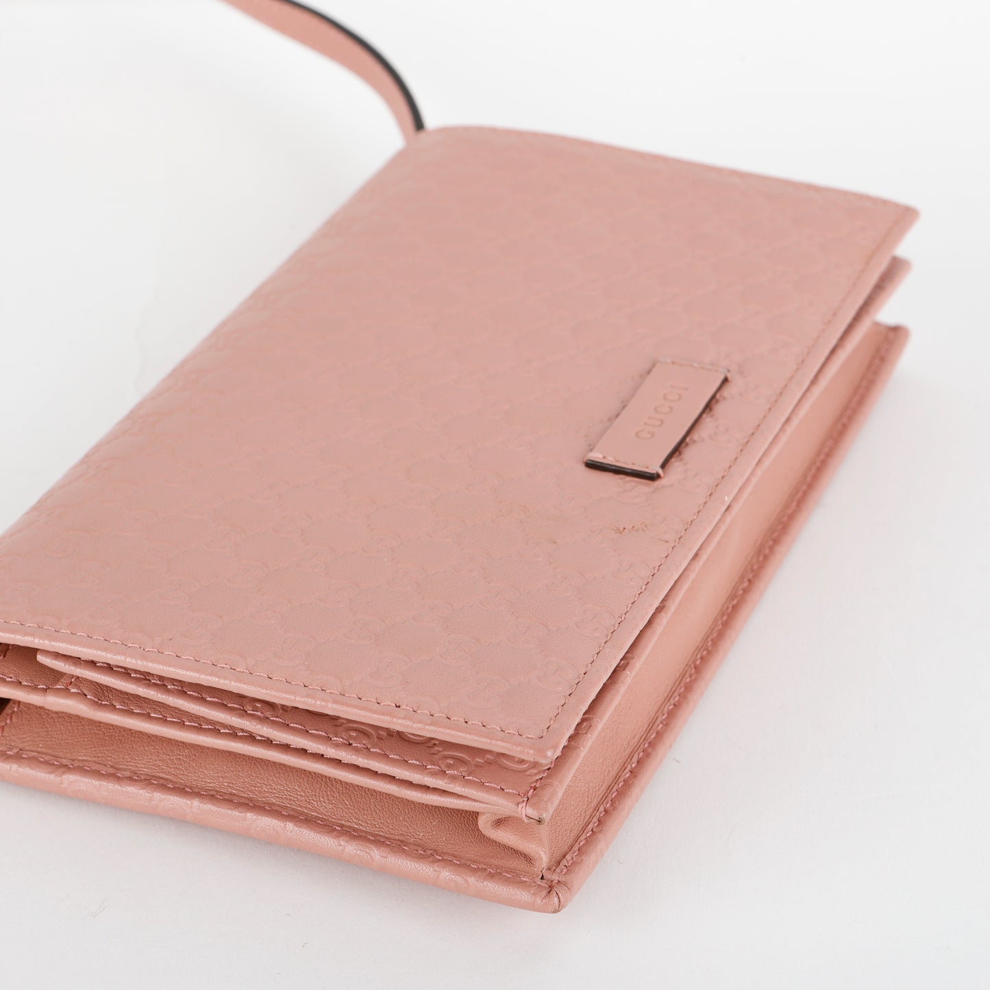Microguccissima Wallet on Strap, Pink
