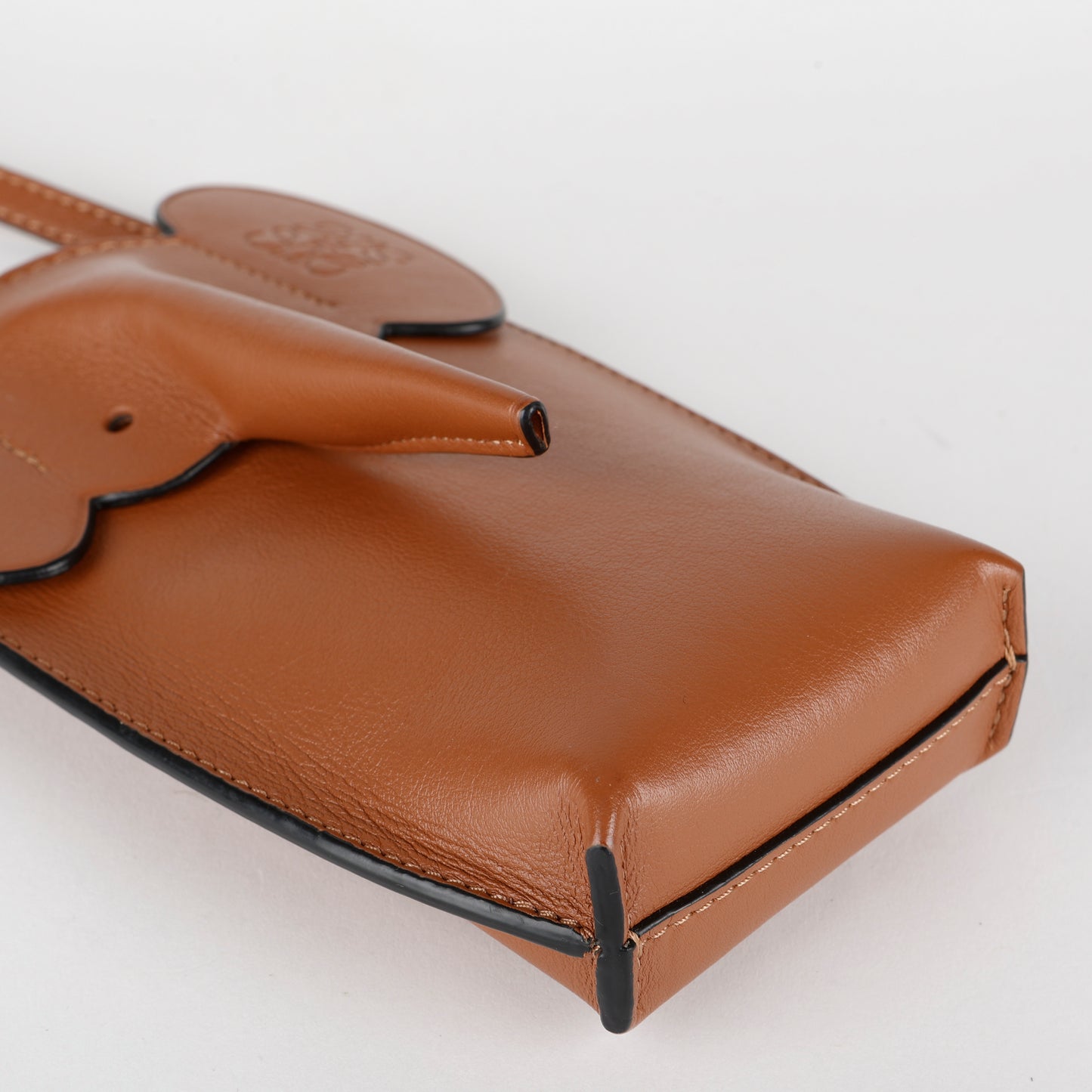 Elephant Pouch Crossbody, Brown Calfskin