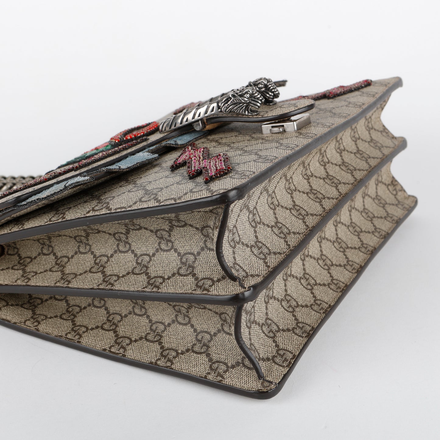 Medium Dionysus Shoulder Bag, Lightning Embroidered Coated Canvas