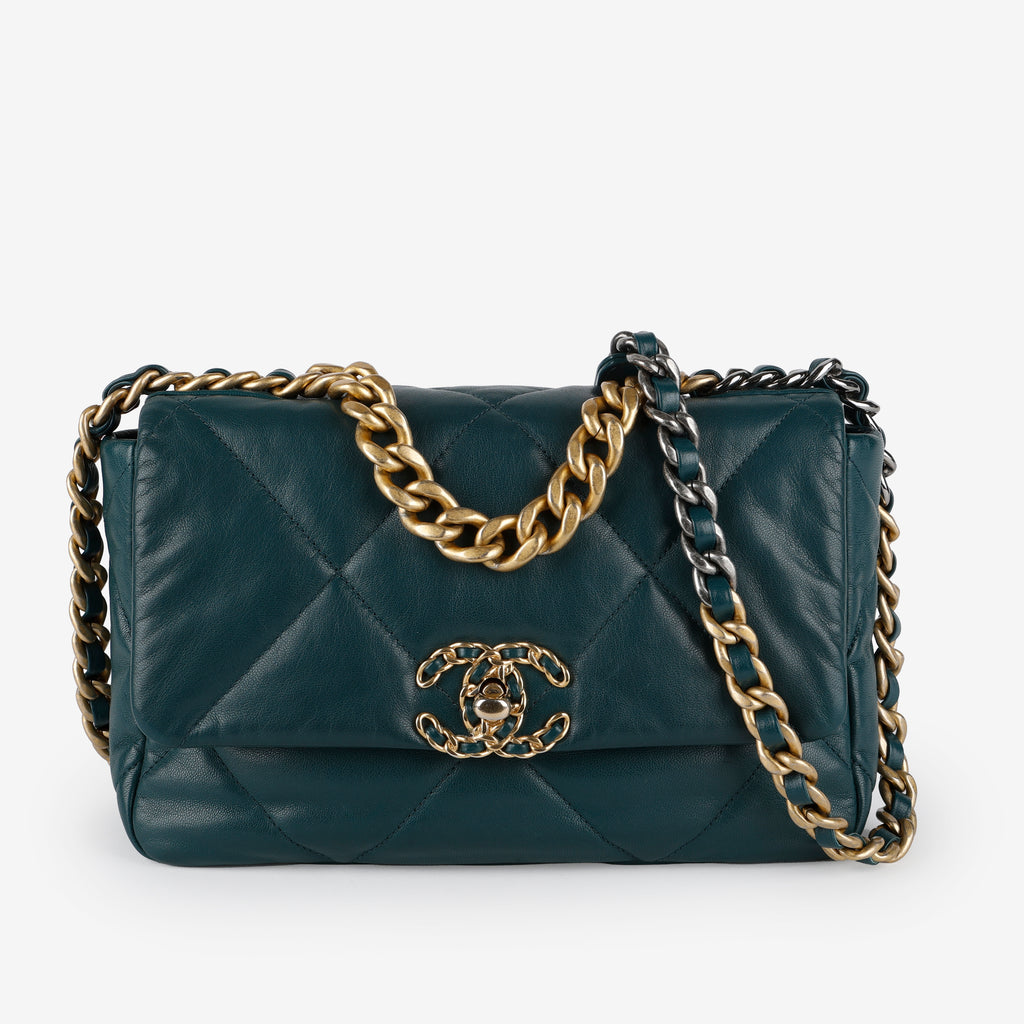 Chanel Small 19, Dark Turquoise Gostskin