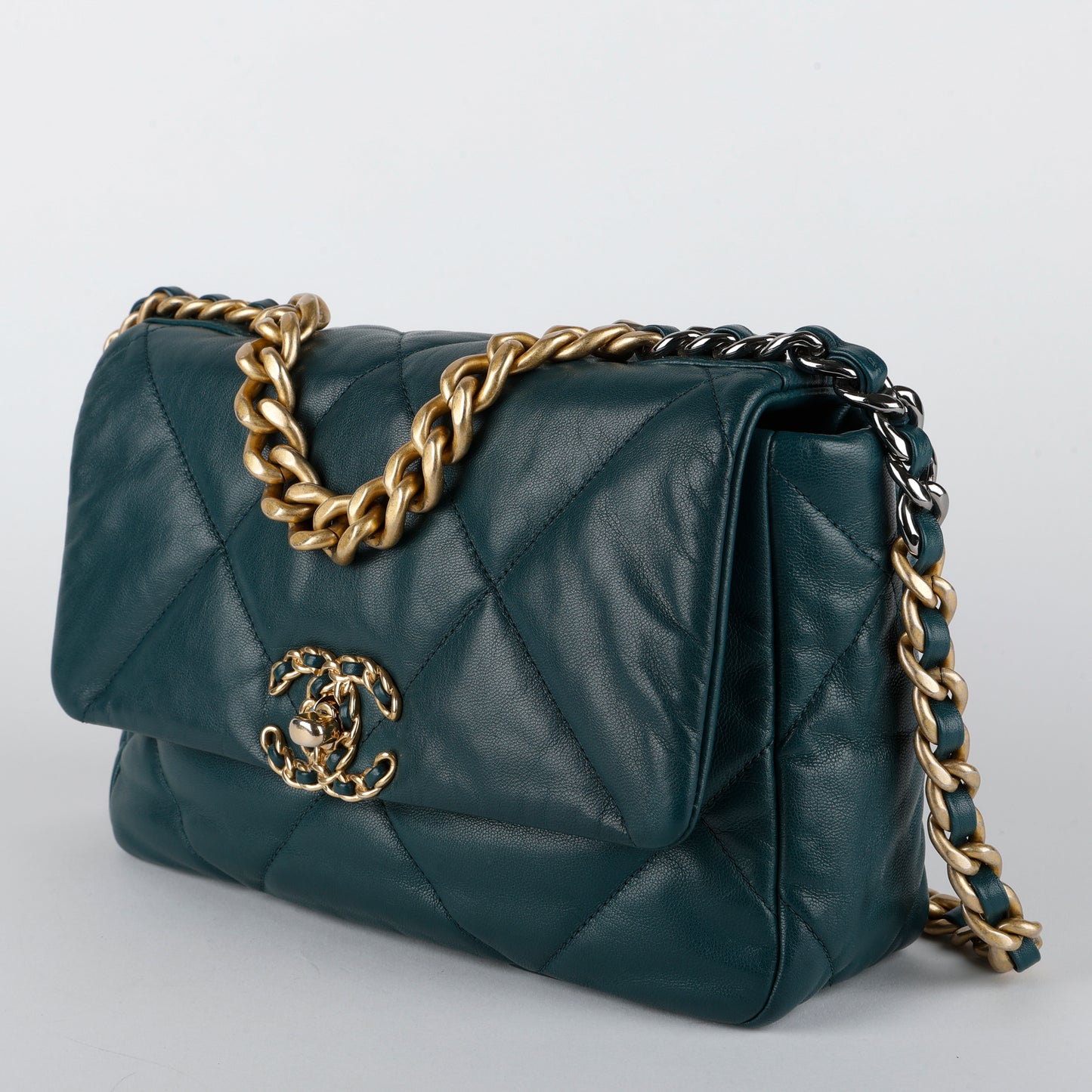 Chanel Small 19, Dark Turquoise Gostskin