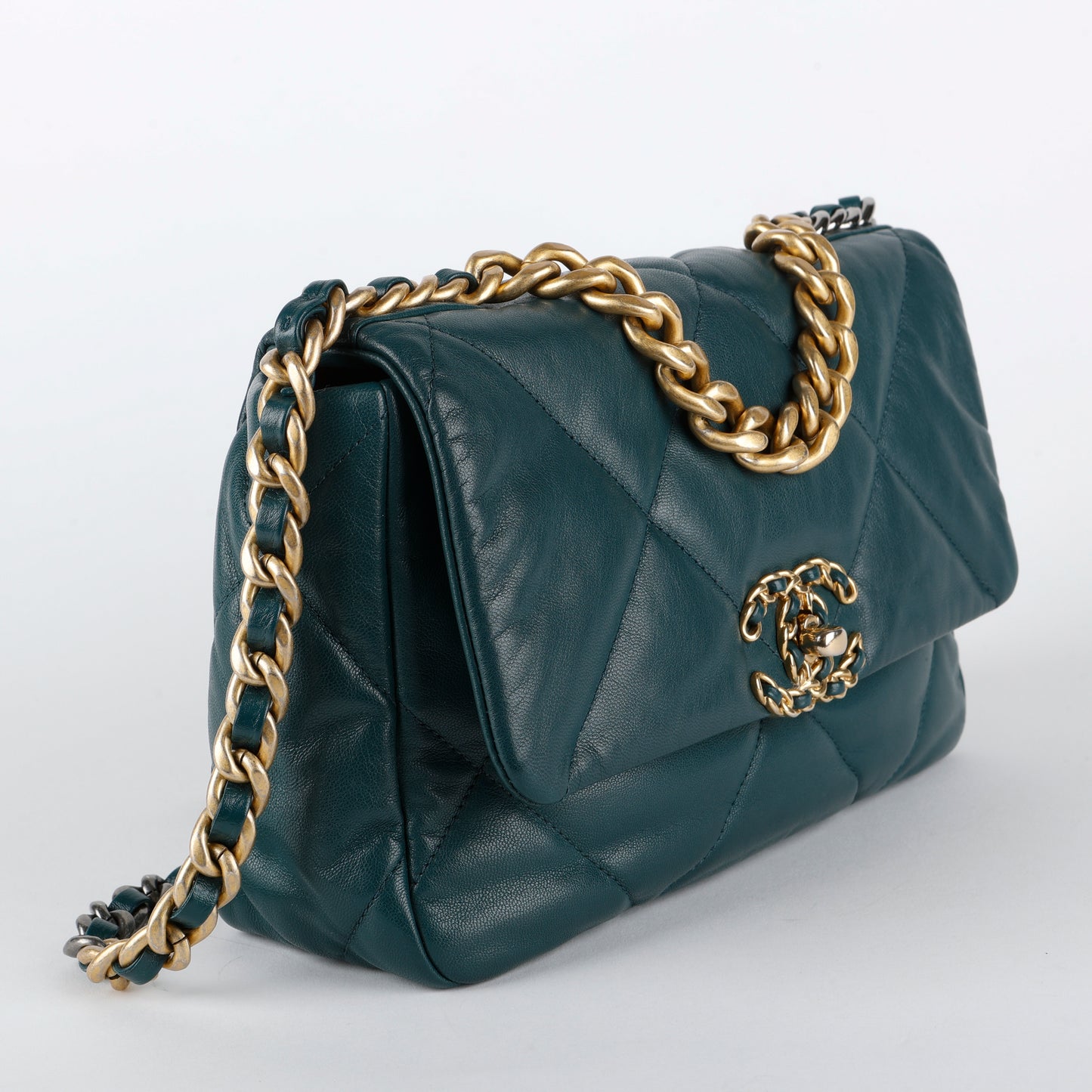 Chanel Small 19, Dark Turquoise Gostskin