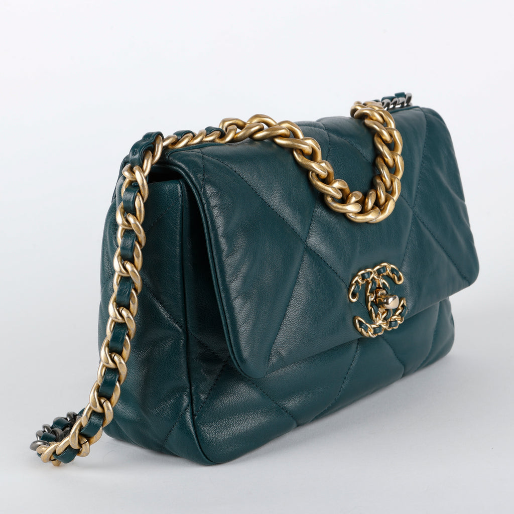 Chanel Small 19, Dark Turquoise Gostskin