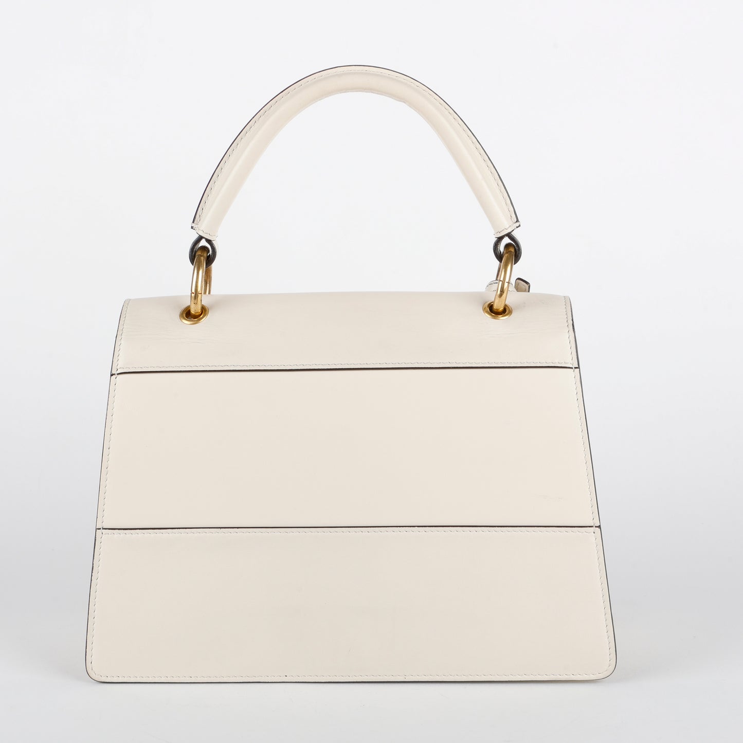 Small Queen Margaret Sylvie Top Handle, Cream Calfskin