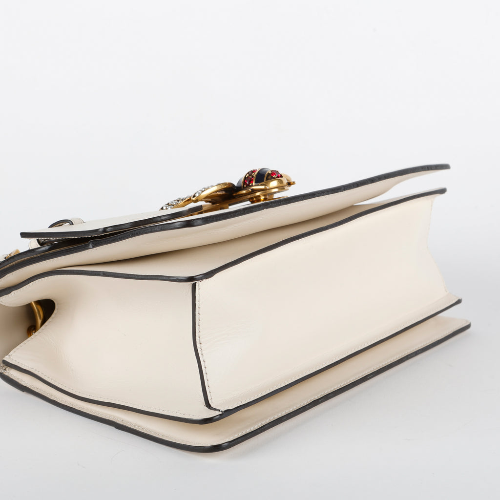 Small Queen Margaret Sylvie Top Handle, Cream Calfskin