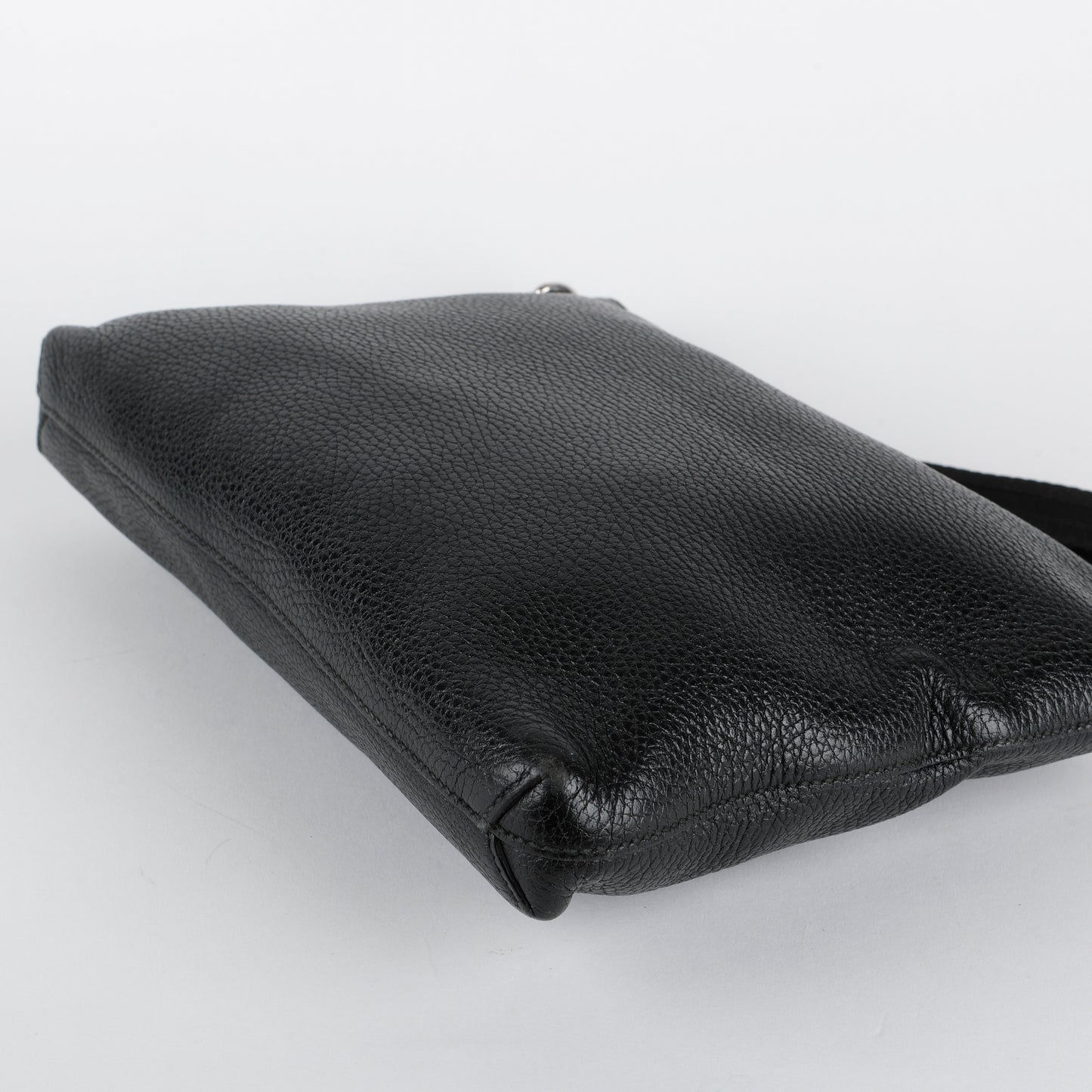 Medium Zip Wristlet, Black Calfskin