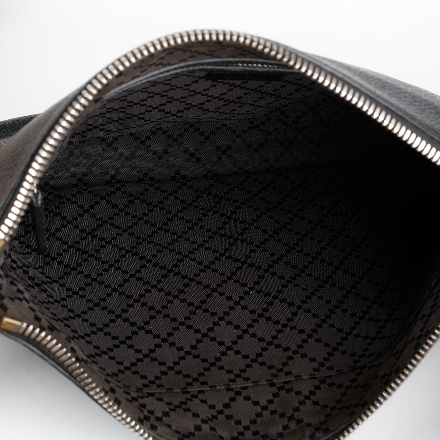 Medium Zip Wristlet, Black Calfskin