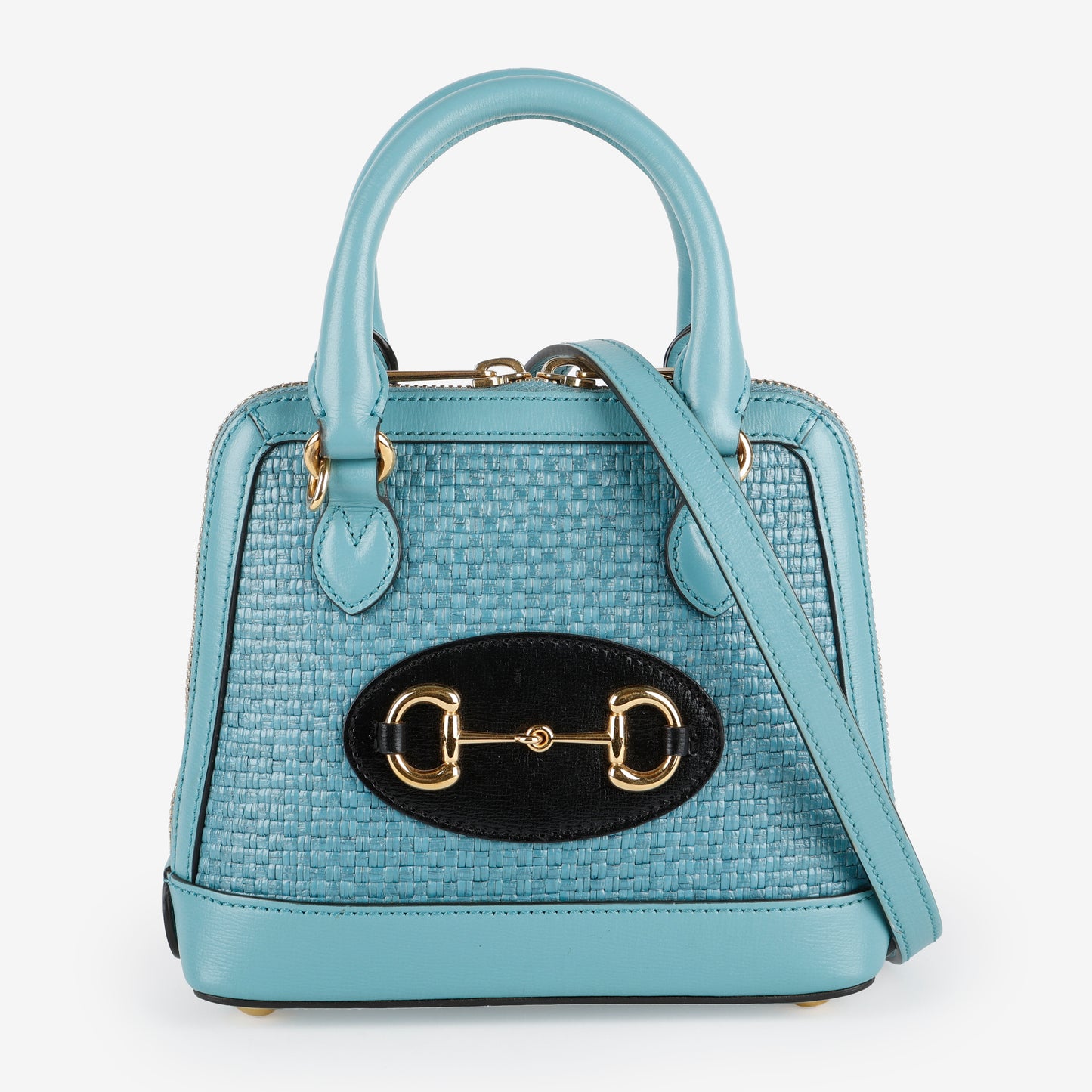 Mini 1955 Top Handle, Turquoise Raffia