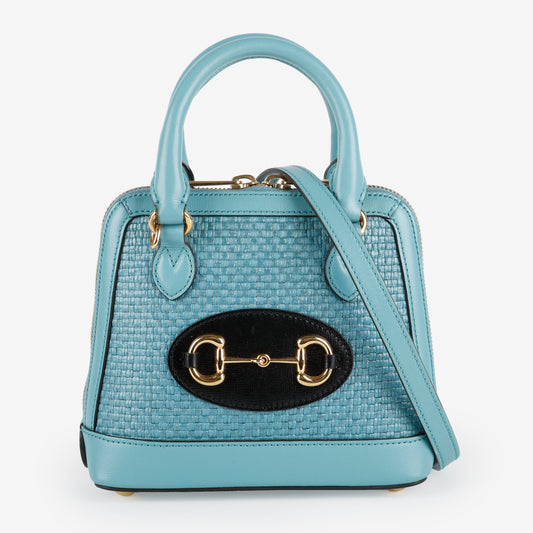 Mini 1955 Top Handle, Turquoise Raffia