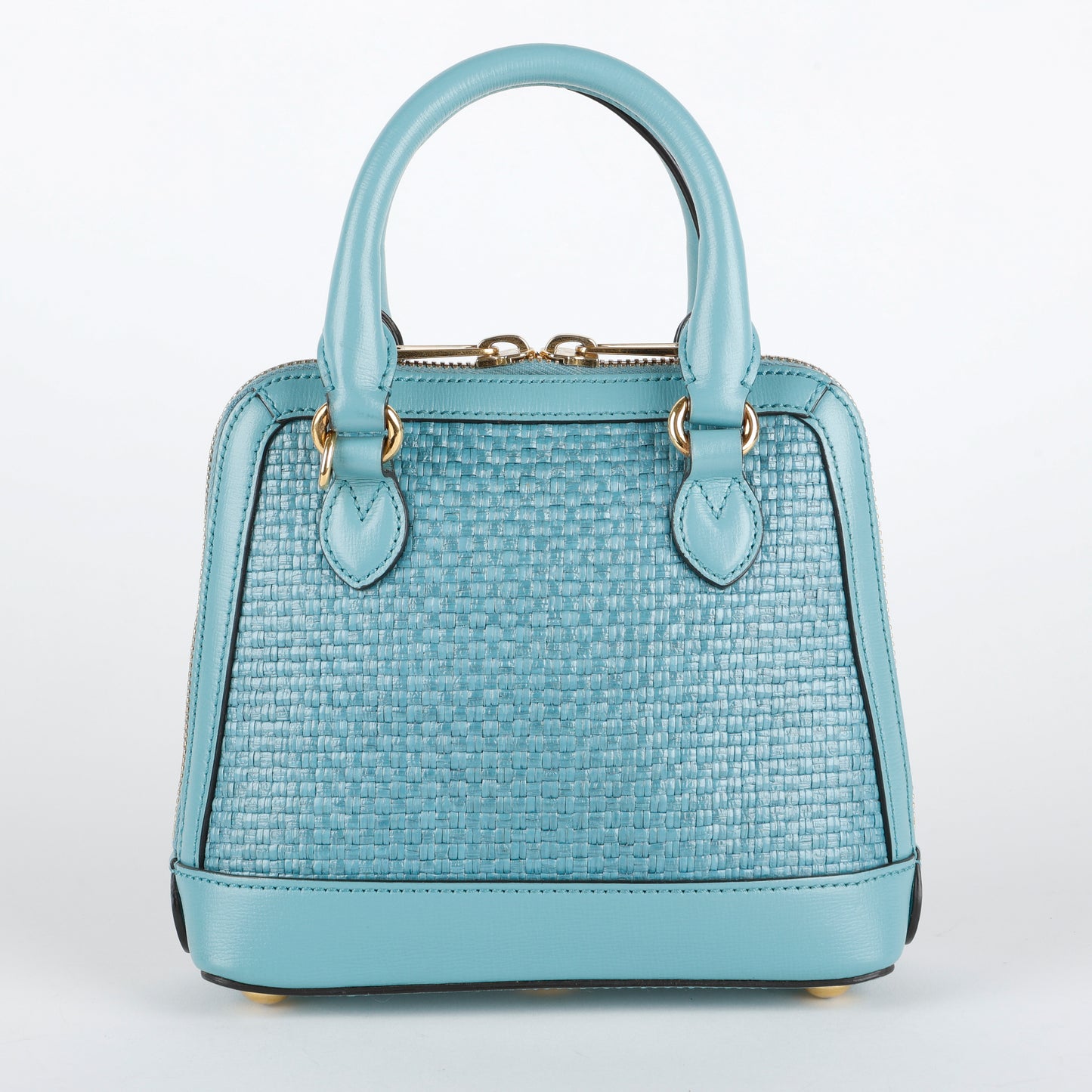 Mini 1955 Top Handle, Turquoise Raffia