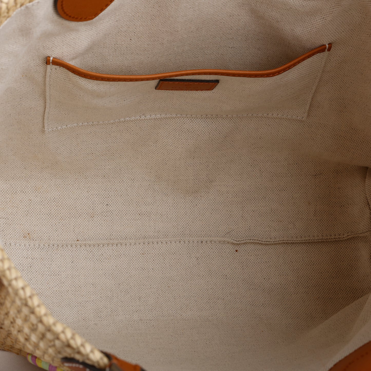 Raffia Woven Tote, Brown/Multicolor