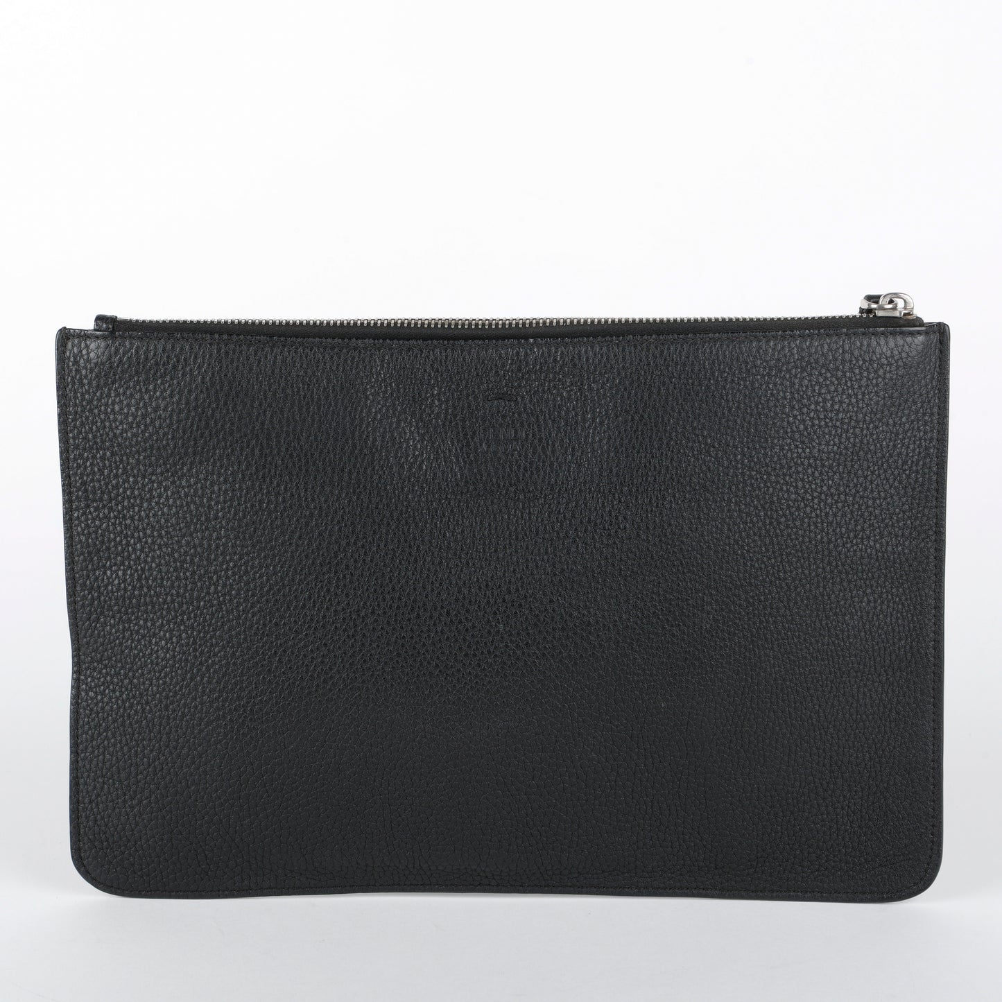 Elite Monster Eyes Pouch, Black/Silver Grained Calfskin