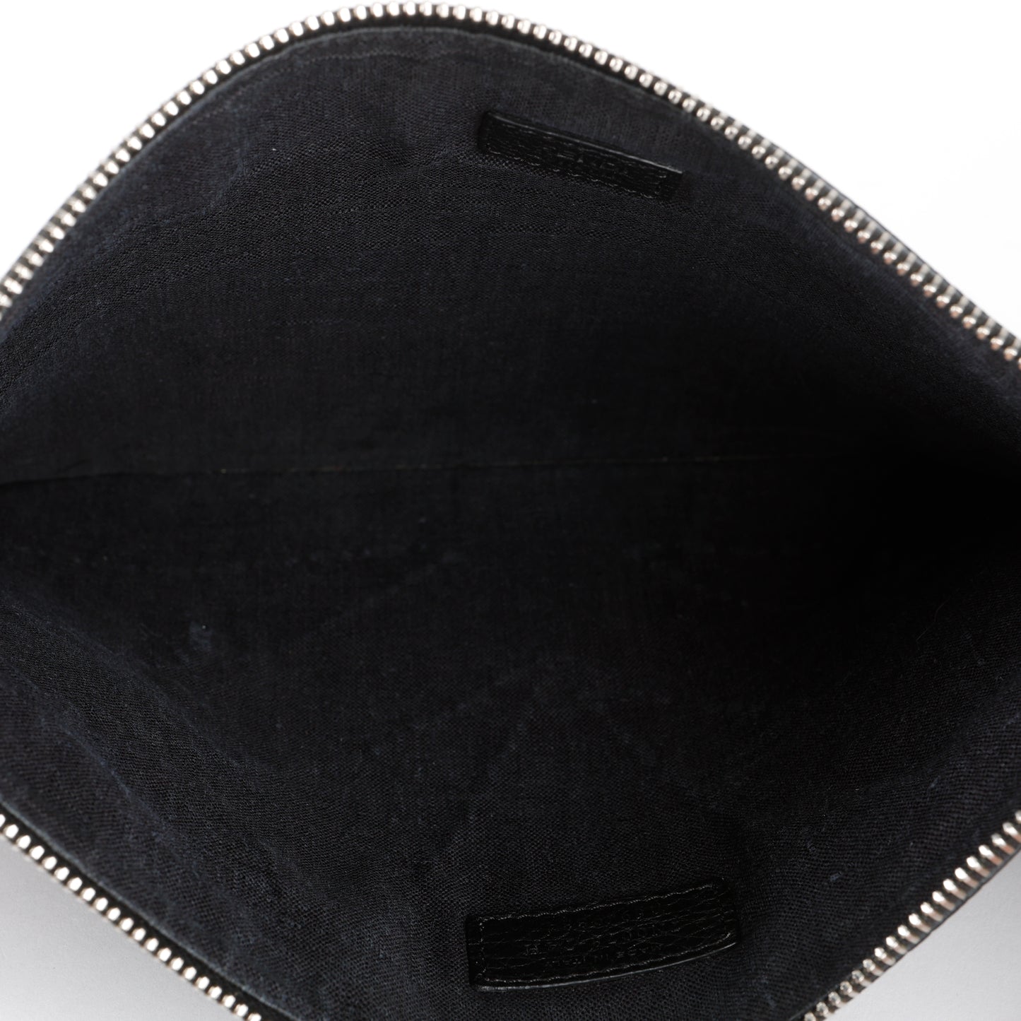 Elite Monster Eyes Pouch, Black/Silver Grained Calfskin