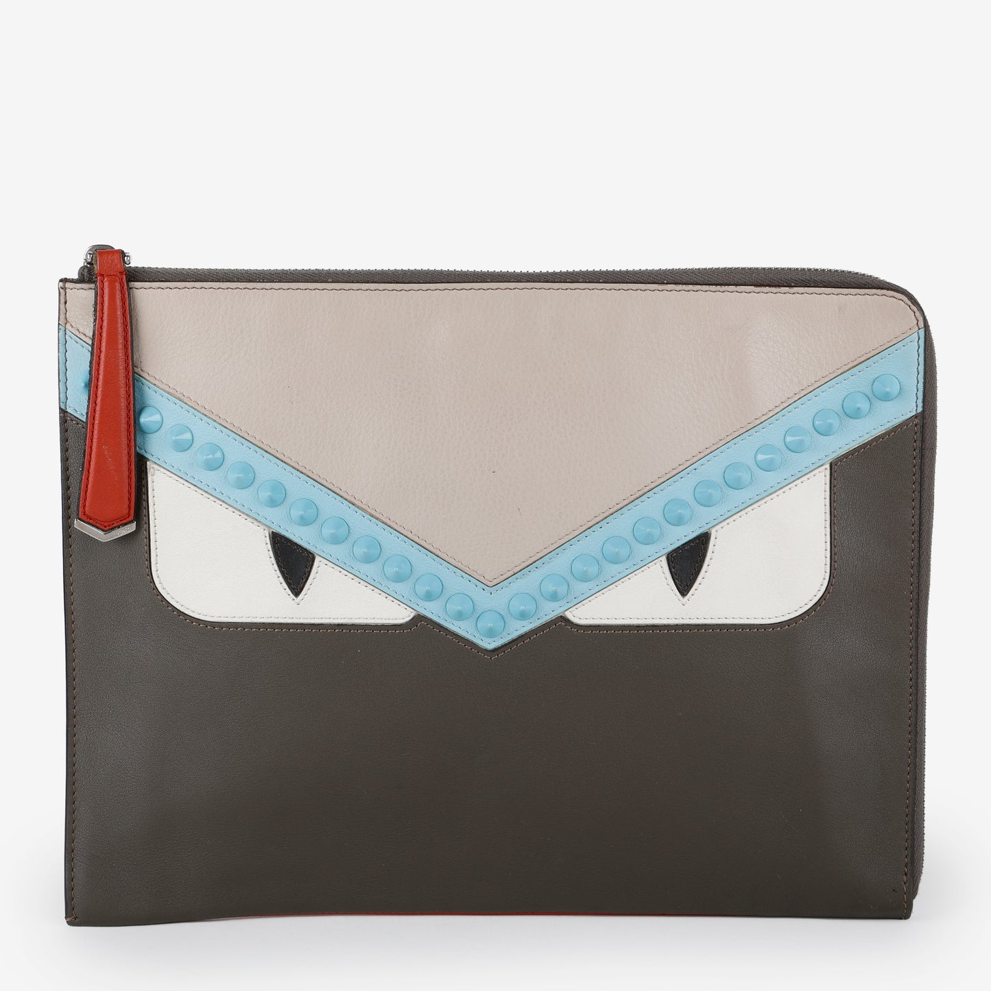 Elite Monster Eyes Studded Pouch, Grey/Blue/Red