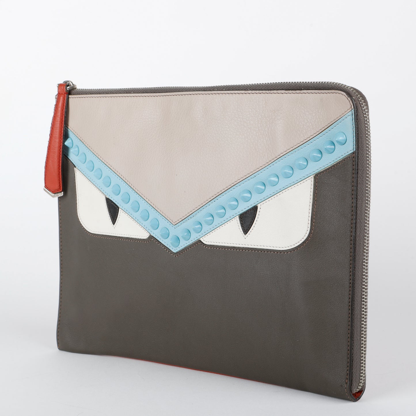 Elite Monster Eyes Studded Pouch, Grey/Blue/Red