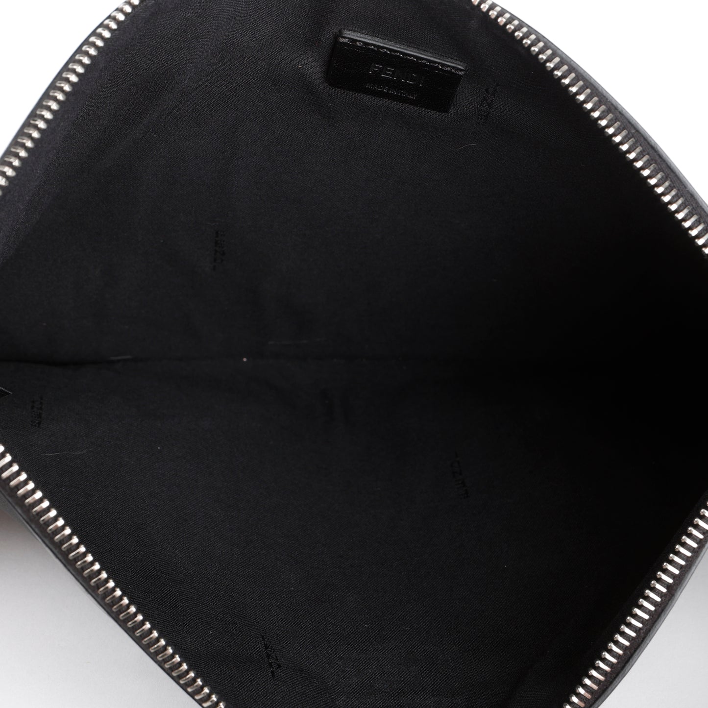 Elite Monster Eyes Pouch, Black/Silver Smooth Calfskin