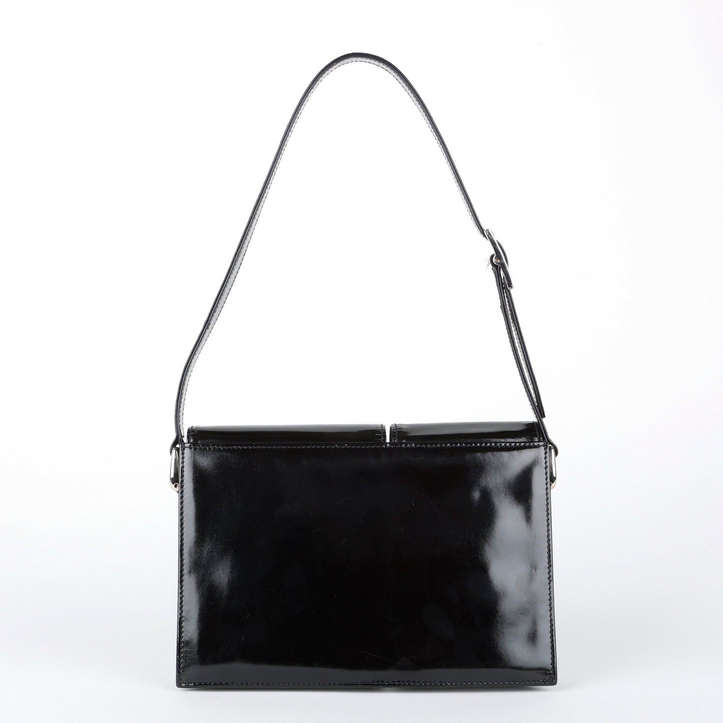 Tom Ford "BY FAR Billy" Shoulder Bag, Black Patent Calfskin