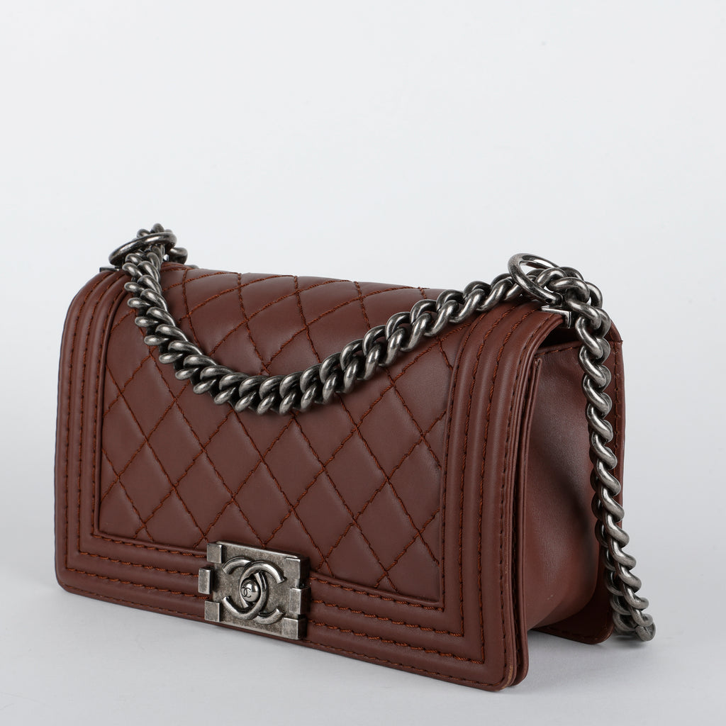 Medium Stitch Boy Bag, Rose Brown