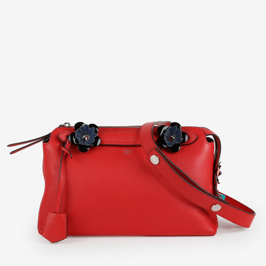 Small By the Way, Red w/Navy Flowers