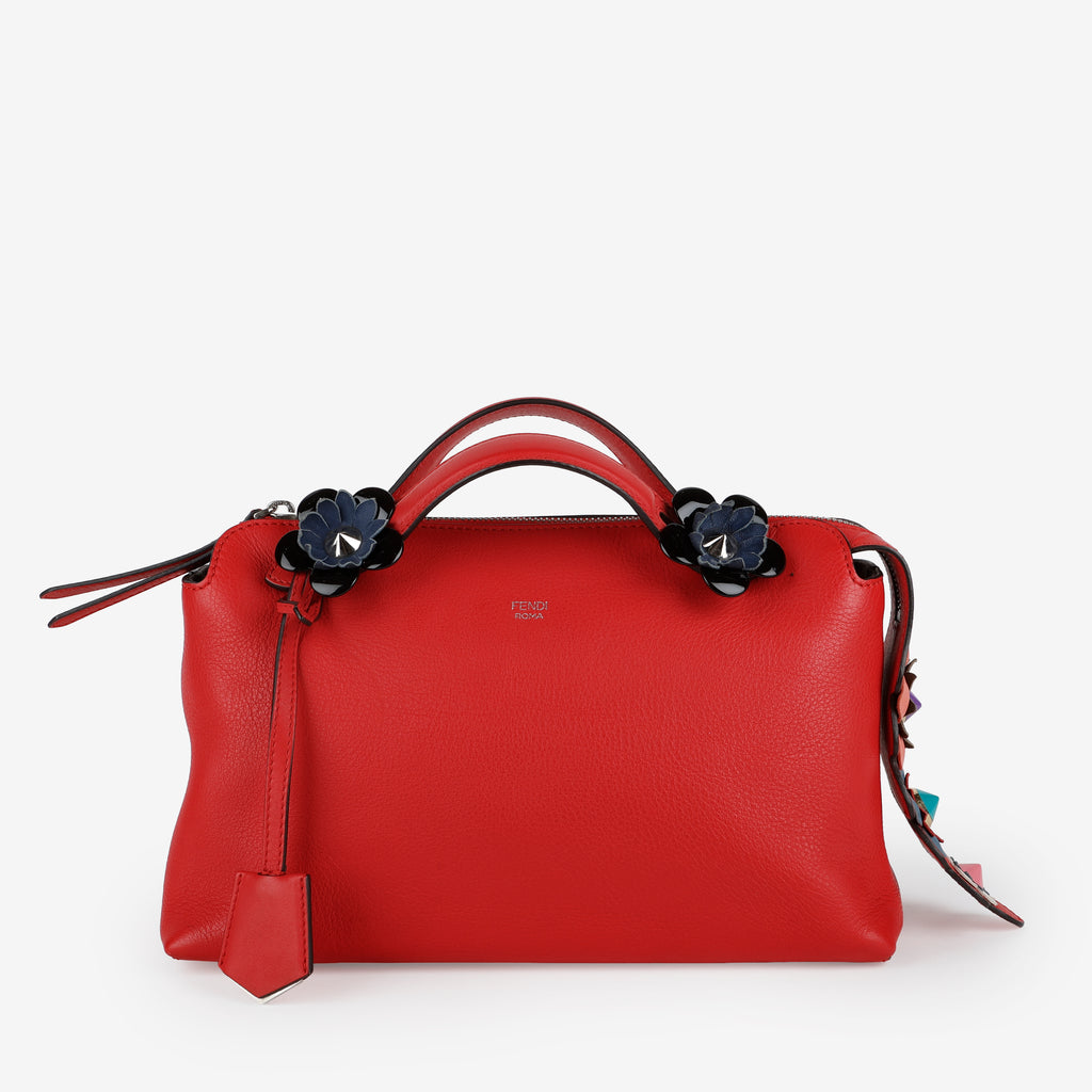 Small By the Way, Red w/Navy Flowers