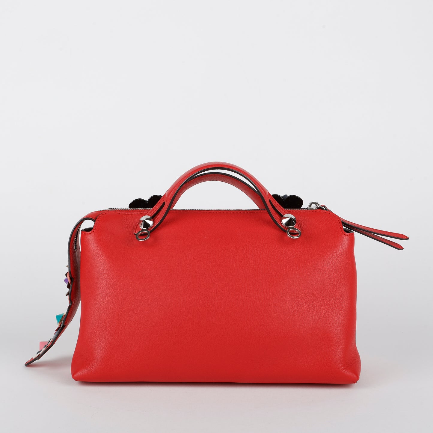 Small By the Way, Red w/Navy Flowers