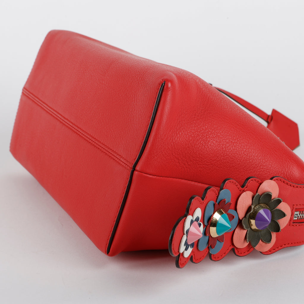 Small By the Way, Red w/Navy Flowers