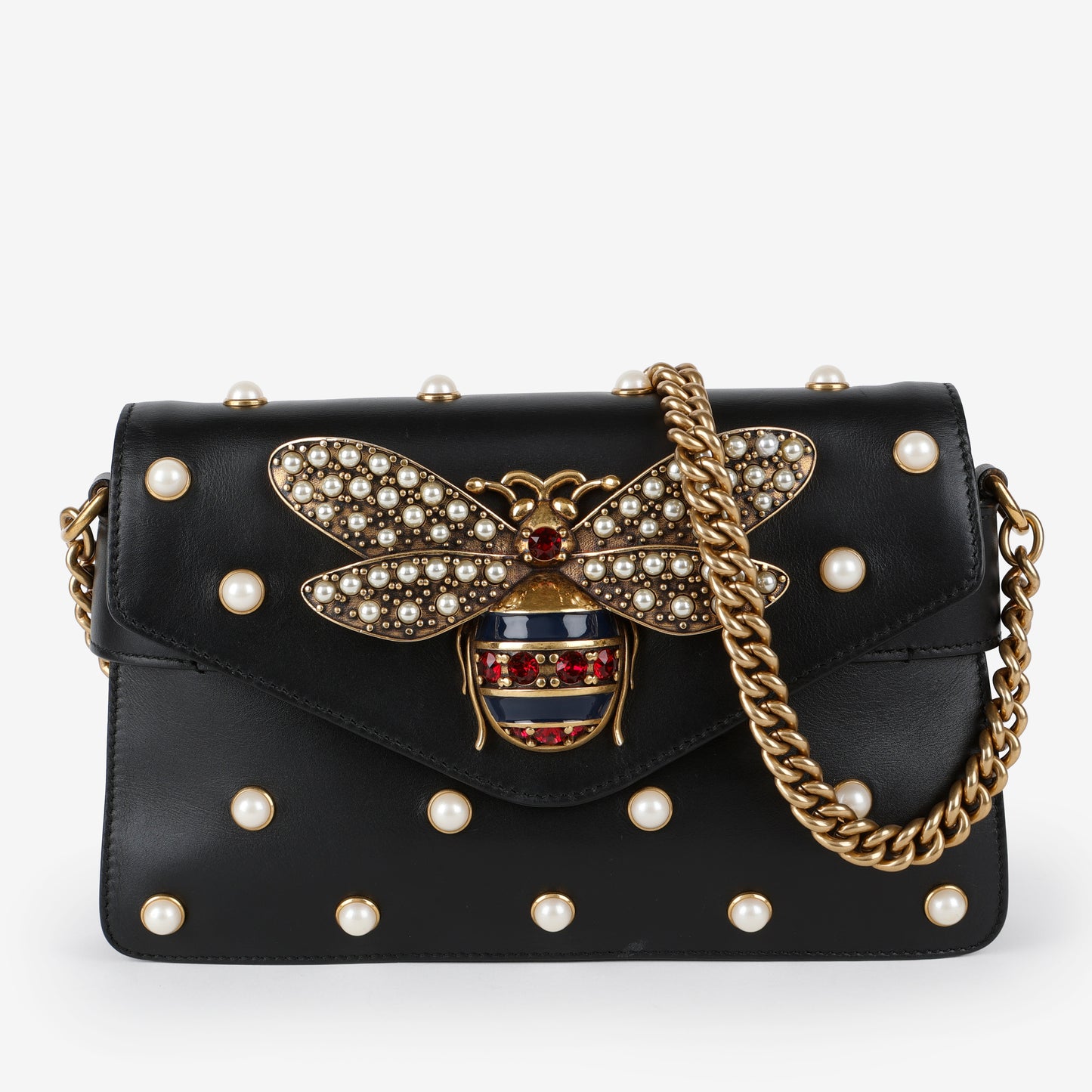 Broadway Pearly Bee Shoulder Bag, Black