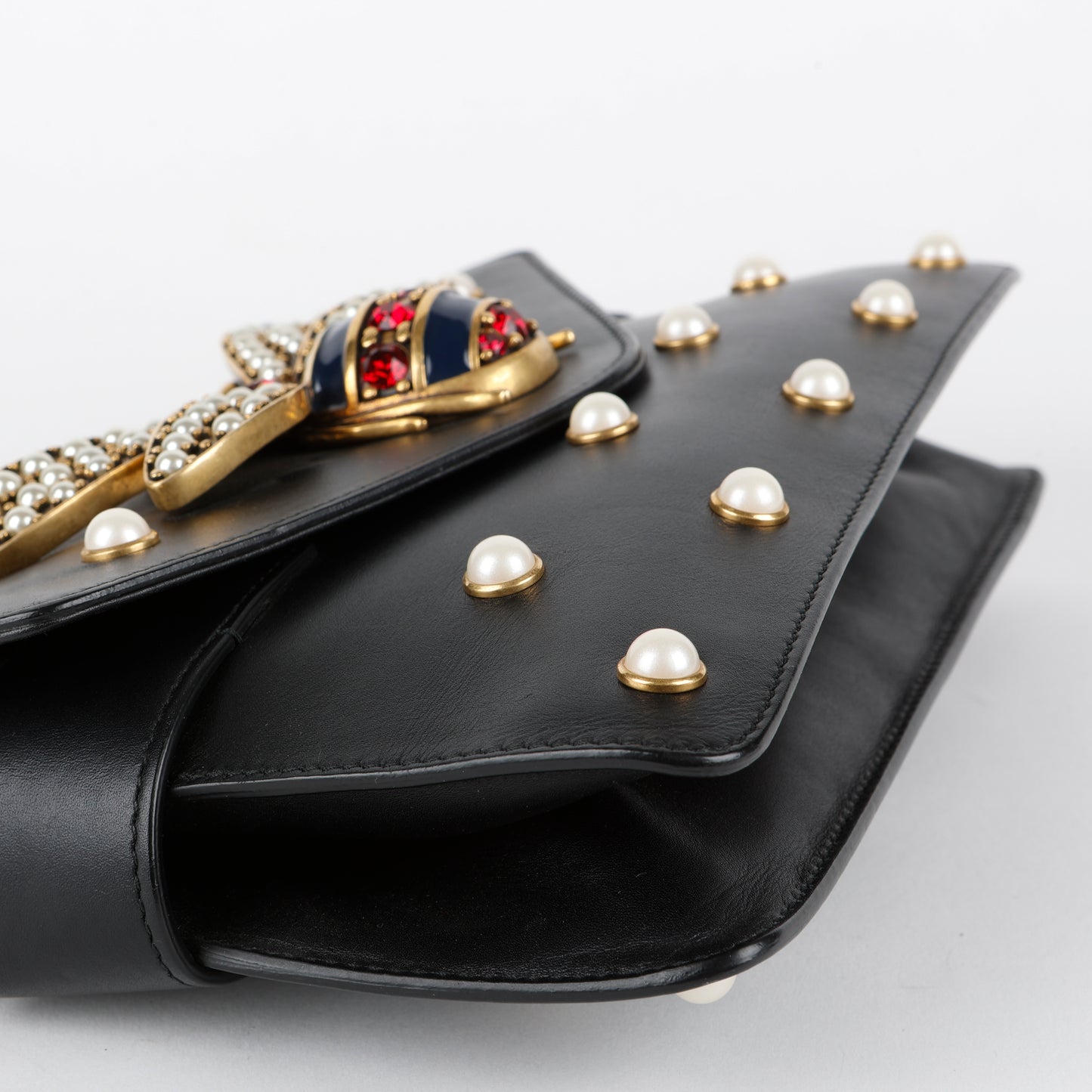 Broadway Pearly Bee Shoulder Bag, Black