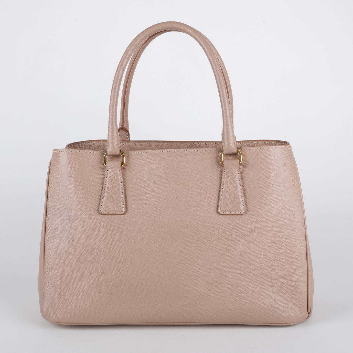 Medium Galleria Double Zip Tote, Beige Saffiano