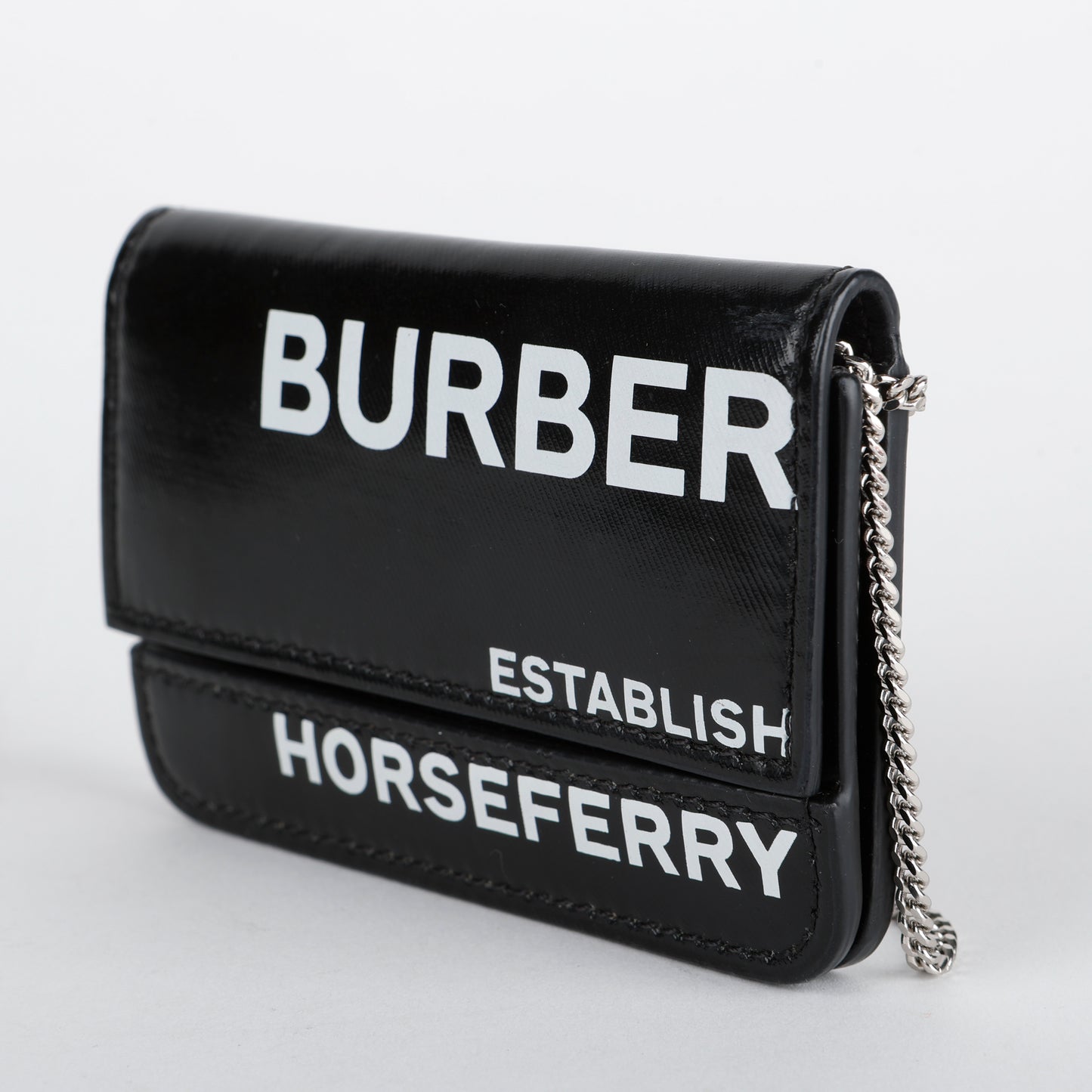 Horseferry Jody Card Case on Chain, Black/White