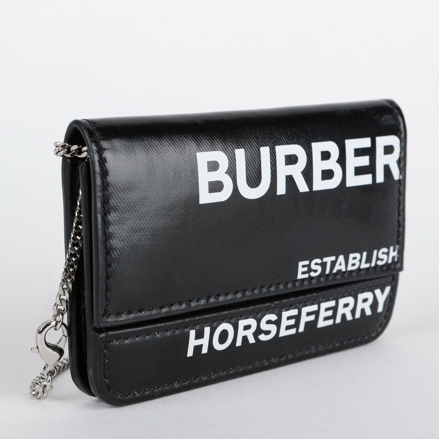 Horseferry Jody Card Case on Chain, Black/White